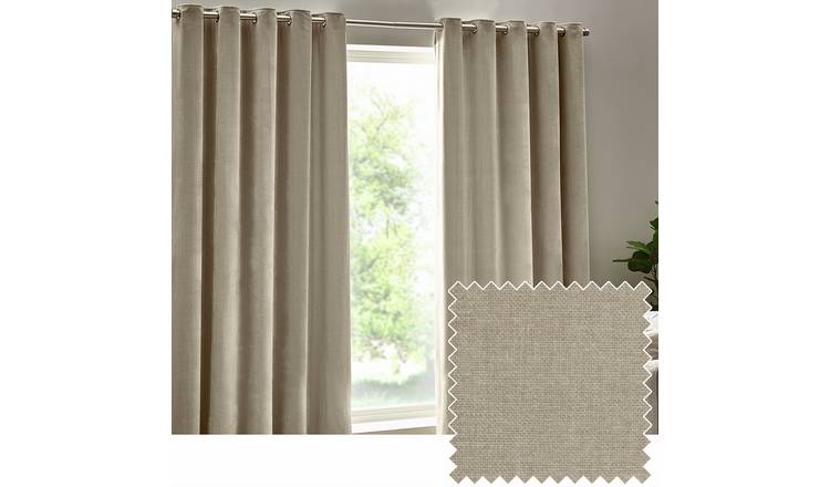 Yard Heavy Chenille Eyelet Curtain - Natural - 117x183