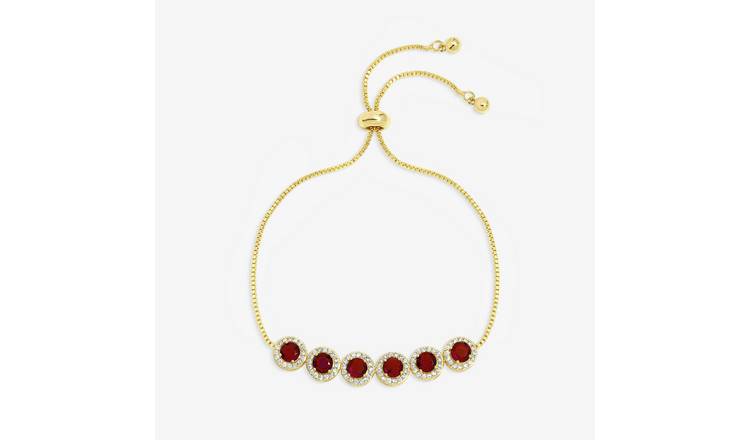 Jon Richard Gold Plated Red Toggle Bracelet