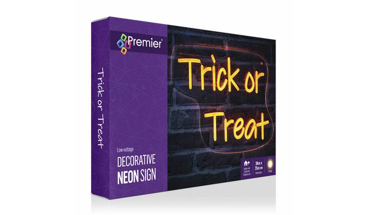 Premier Decorations Neon Halloween Trick Or Treat Wall Sign Decoration