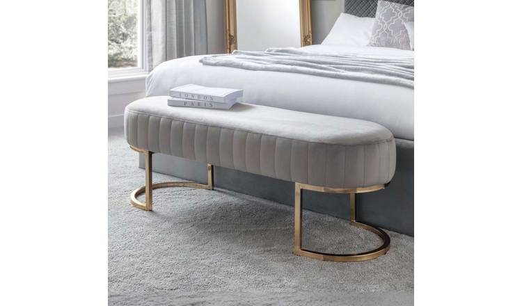 Julian Bowen Harrogate Velvet Bench - Grey