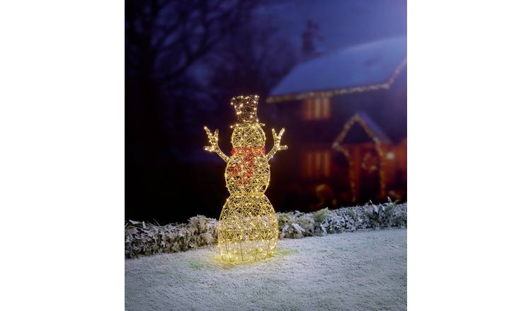 Premier Decorations Prelit Christmas Golden Elegance Snowman Decoration
