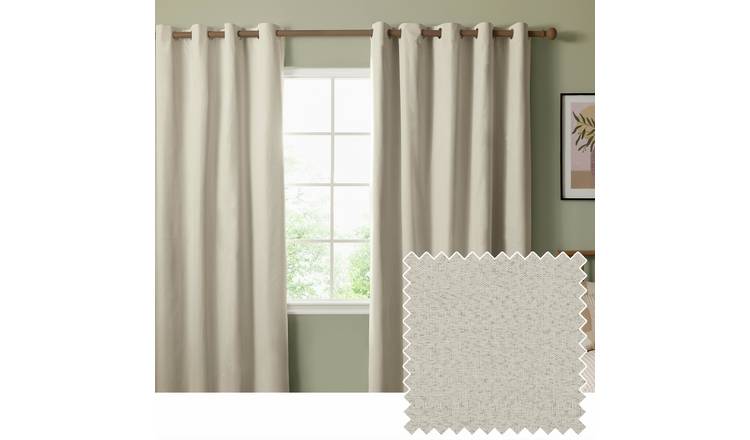 Furn Ultimate Blackout Eyelet Curtains - Ecru - 117x137cm