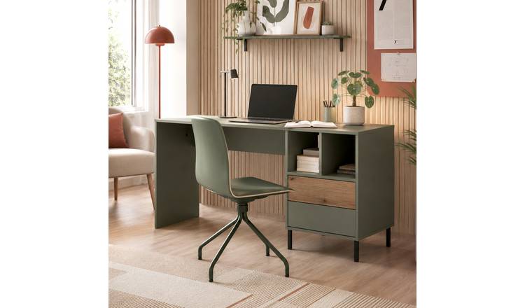 Furniture To Go Darwin 2 Drawer Desk - Green