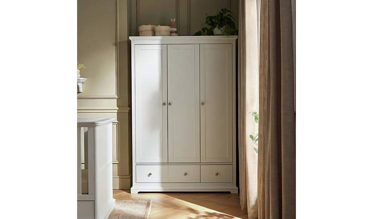 CuddleCo Kids Beaumont 3 Door 2 Drawer Wardrobe - White