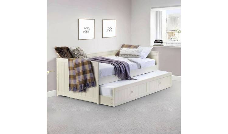 Julian Bowen Jessica Single Day Bed with Trundle - Stone White