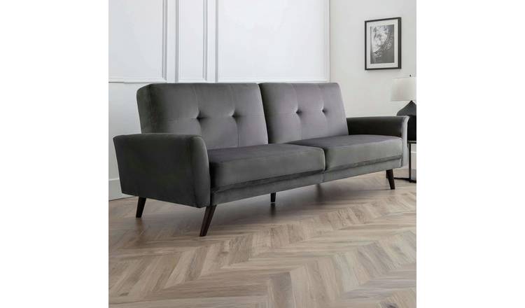 Julian Bowen Monza Velvet Sofa Bed - Dark Grey