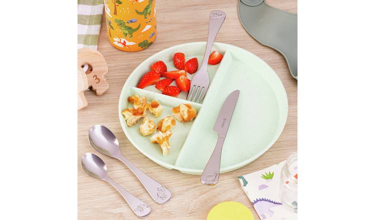 Viners Roarsome 4 Piece Stainless Steel Kids Cutlery Set