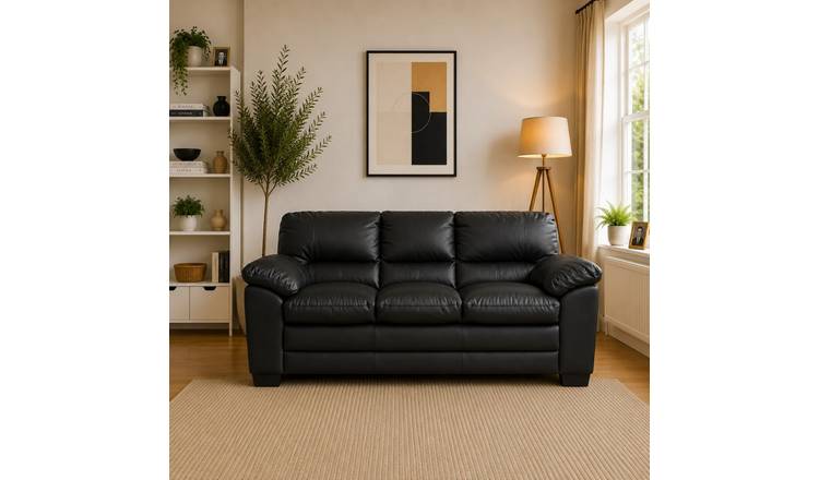 Artemis Home Genoa 3 Seat Sofa - Black