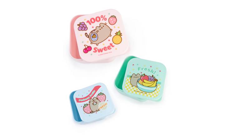 Pusheen Fresh Fruits Adult Womens 3 Piece Snack Pot Set - Multicoloured