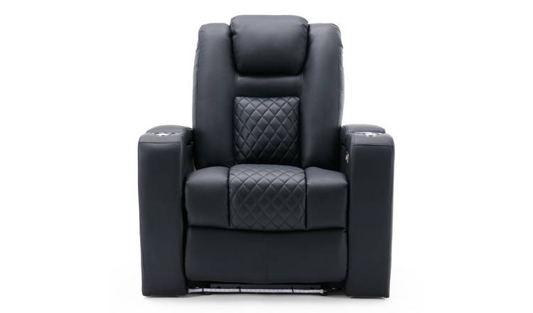 Furniture Online Broadway Cinema Electric Recliner Chair USB LED - Black