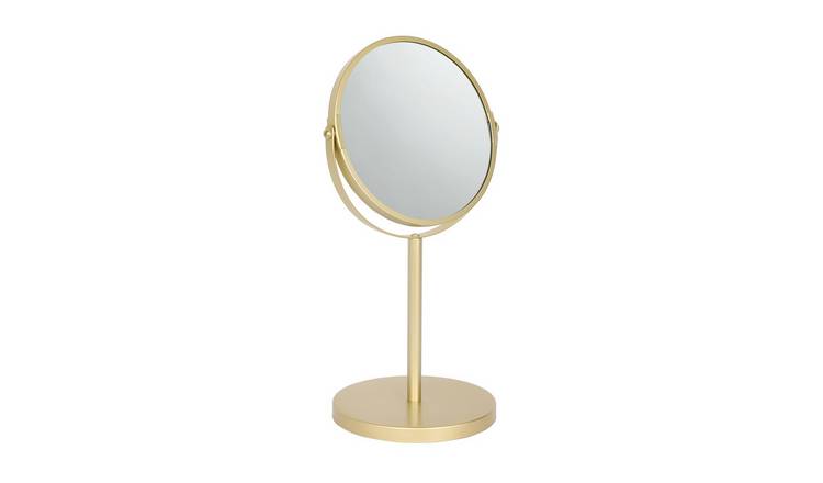 Harbour Housewares Pedestal Mirror - Gold - 18.5cm x 34.5cm