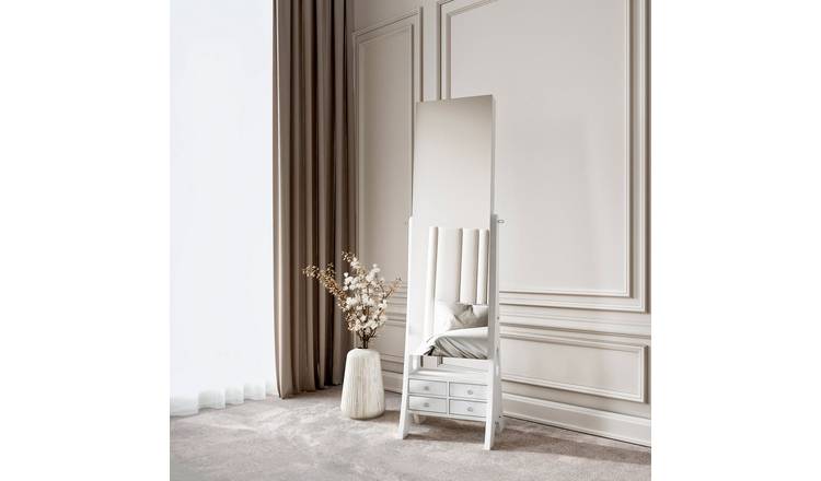 CARME Home Nikita Mirrored Jewellery Cabinet - White