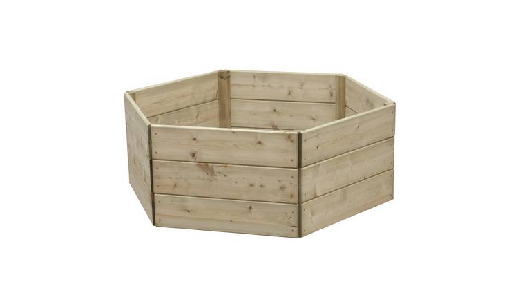 Greena Hexagonal Wooden Raised Bed 45 cm High, 60cm each side
