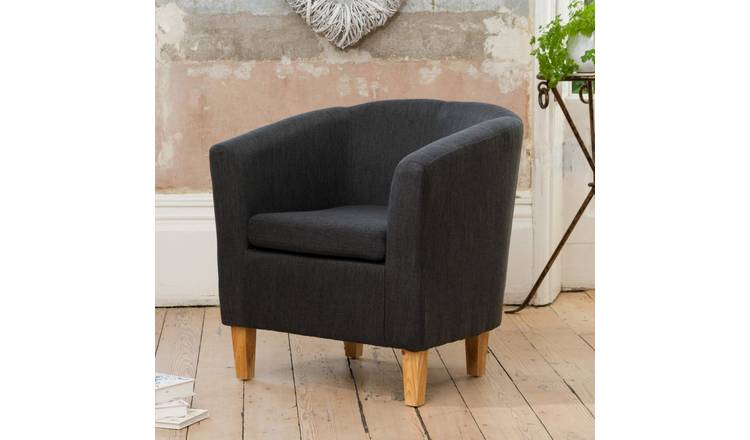 Artemis Home Alderwood 68cm Wide Fabric Tub Chair Armchair - Black