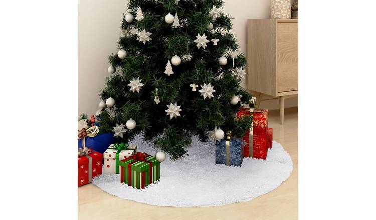 Walplus Non-Woven Faux Fur Christmas Tree Skirt - White - 150cm