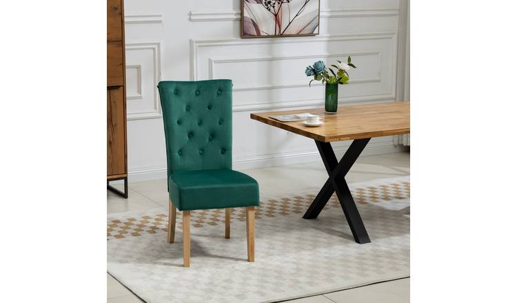 Artemis Home Pienza Velvet Dining Chairs - Set of 2 - Green