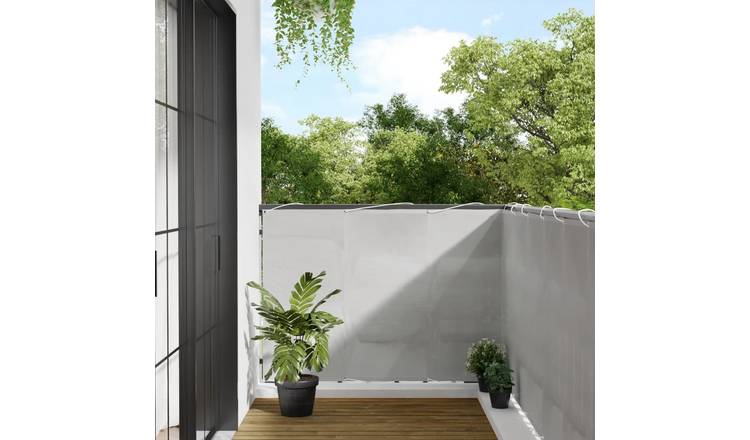 Walplus Polyester Oxford Balcony Screen - Light Grey - 120 x 300 cm