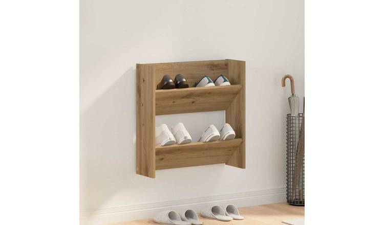 Walplus Engineered Wood Shoe Cabinet - Artisan Oak - 60 x 18 x 60 cm