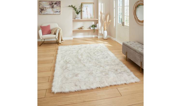 Mega Flooring Grey Shaggy Plain Rug - 60 x 120cm