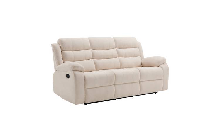 Furniture Online Boston Manual Recliner 3 Seater Linen Sofa – Beige