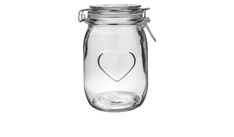 Nicola Spring Heart Glass Storage Jar