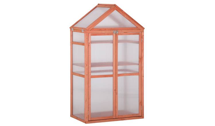 Outsunny Polycarbonate Cold Frame Greenhouse – Orange
