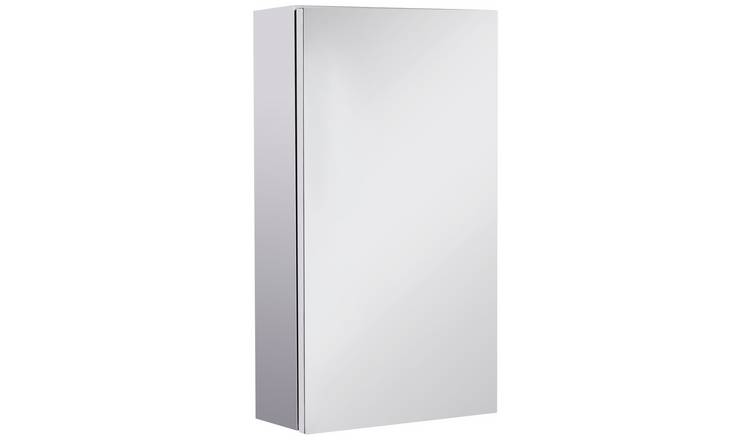 HOMCOM Stainless Steel Wall Mounted Bathroom Mirror Cabinet - silver