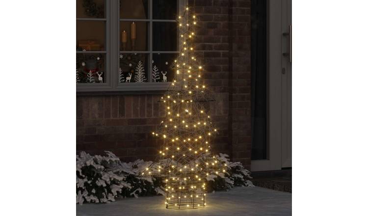 Walpluss Rattan Christmas Tree - Warm White - 85 x 25 x 150 cm