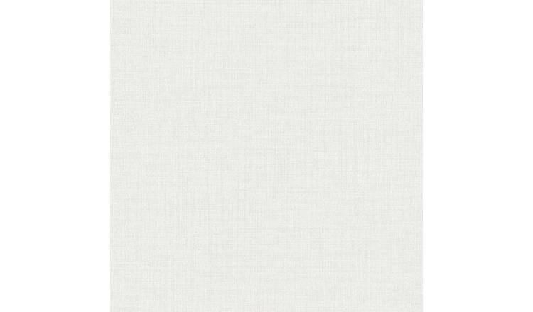 Grandeco Linen Textured Plain Wallpaper - Light Grey