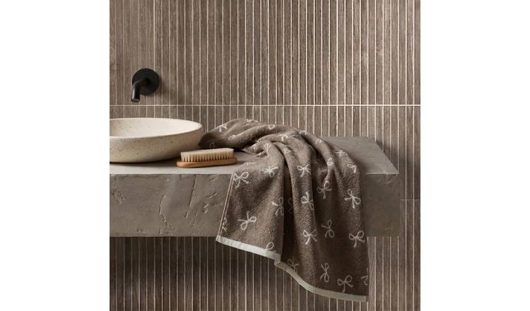 OHS Bows Pure Cotton Hand Towel - 50 x 80cm - Natural