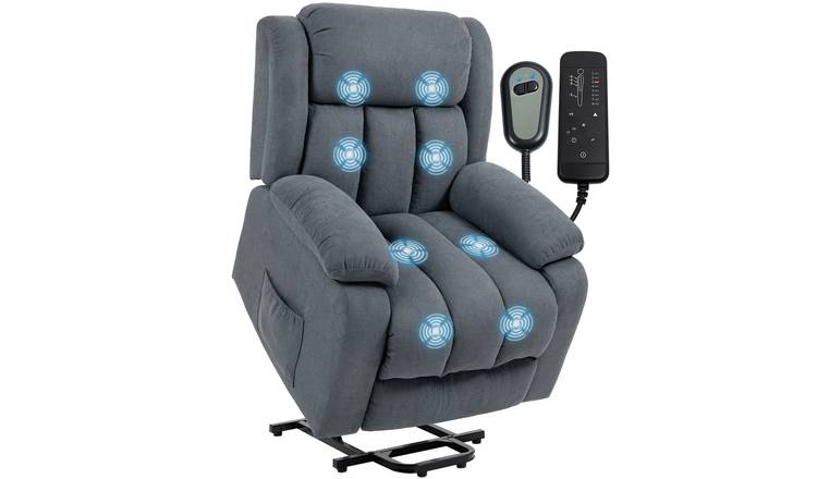 HOMCOM Massage Recliner Armchair with Deep Seat - Grey