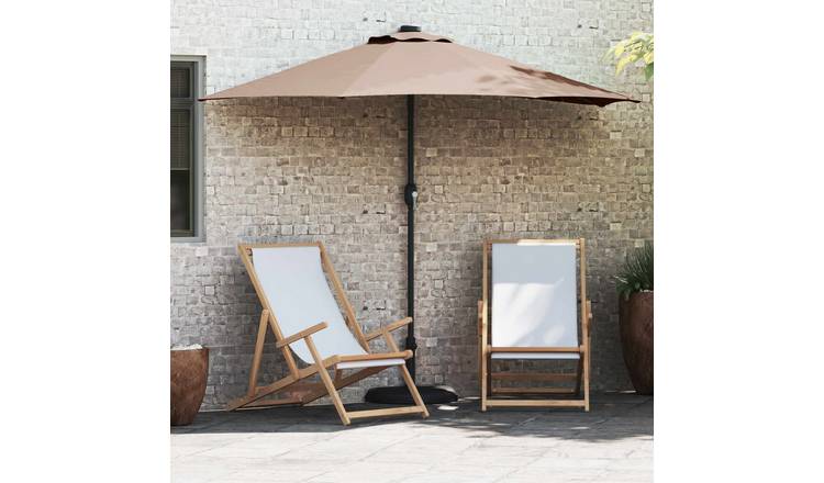 Walplus Polyester Garden Parasol - Taupe - 294 x 150 x 224 cm