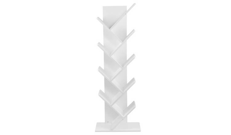 Living and Home 9-Tier Tree Design Standing Bookshelf Unit - White