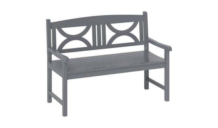 Outsunny 2 Seater Poplar Garden Bench - Grey