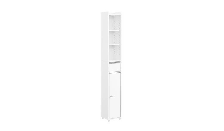 SoBuy 1 Door 1 Drawer 3 Shelf Bathroom Storage High Cabinet - White