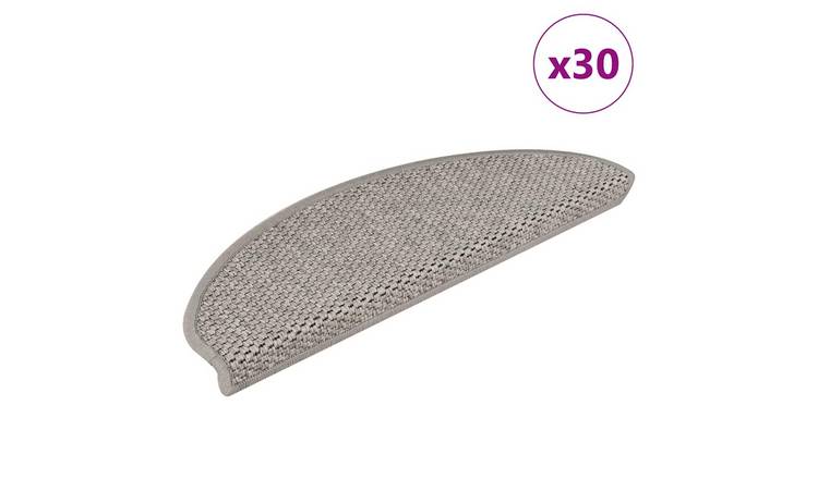 Walplus Pack of 30 Self-Adhesive Polypropylene Stair Mats - Silver - 65 x 21 cm