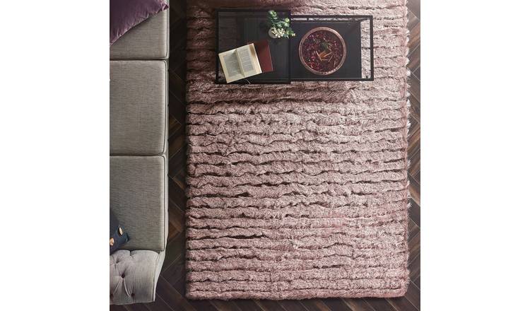 Mega Flooring Pink Shaggy Plain Rug - 160 x 230cm