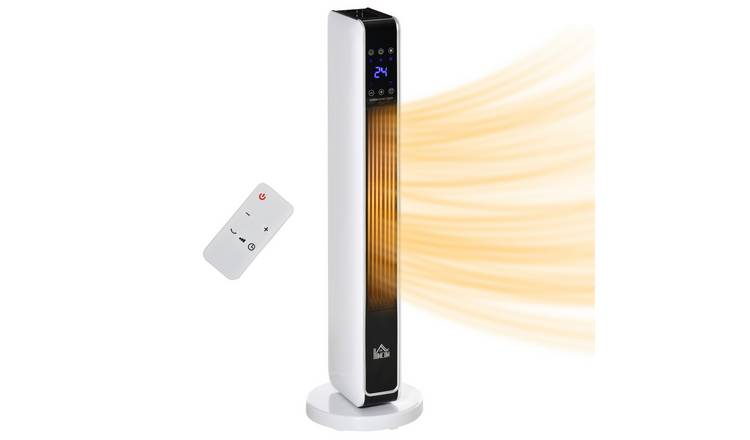 HOMCOM Electric Space Heater with Oscillation and Timer - White