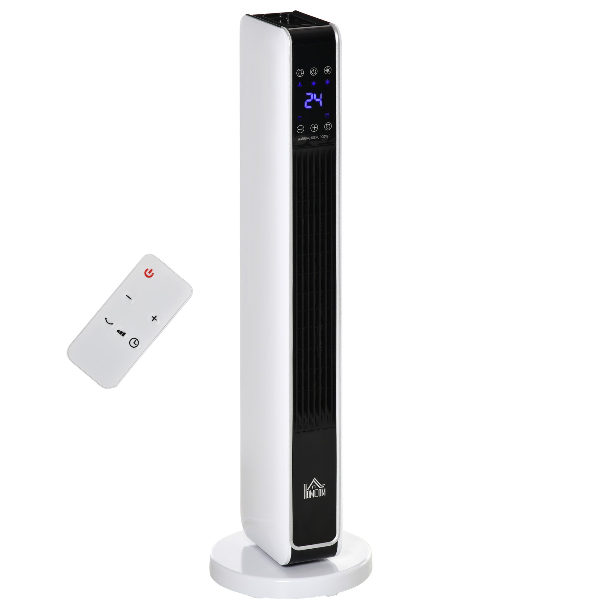 HOMCOM Electric Space Heater with Oscillation and Timer - White - Image 2