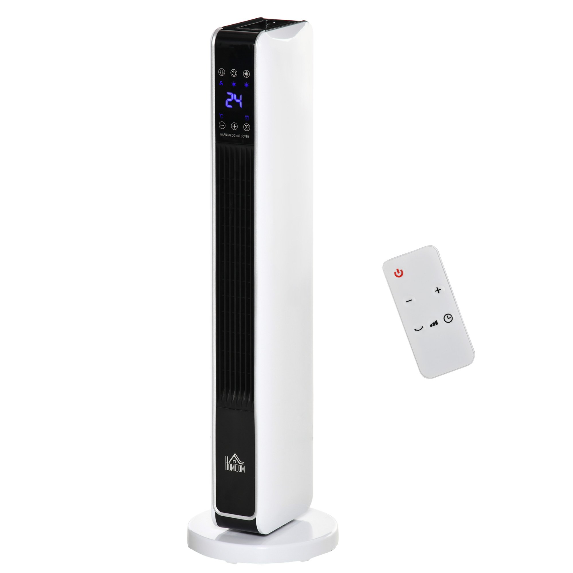 HOMCOM Electric Space Heater with Oscillation and Timer - White - Image 3