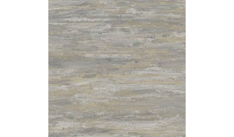 Grandeco Kaleidoscope Concrete Plaster Effect Textured Wallpaper - Grey Gold
