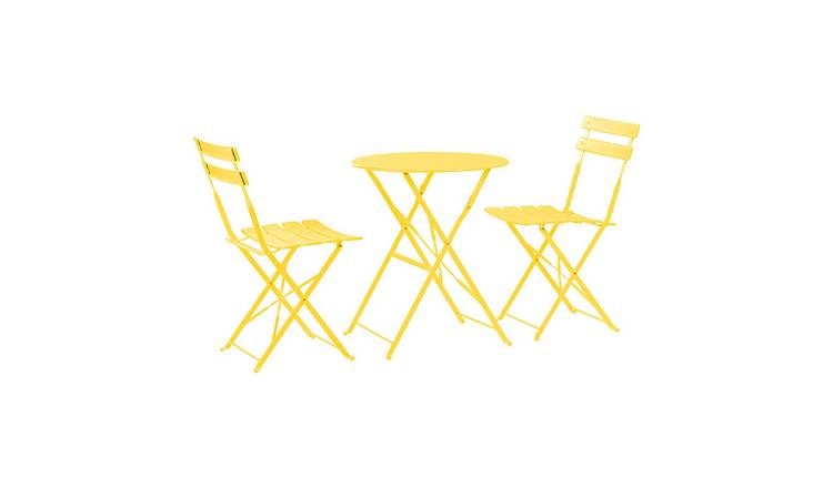 Harbour Housewares 2 Seater Sussex Bistro Set - Round - Yellow