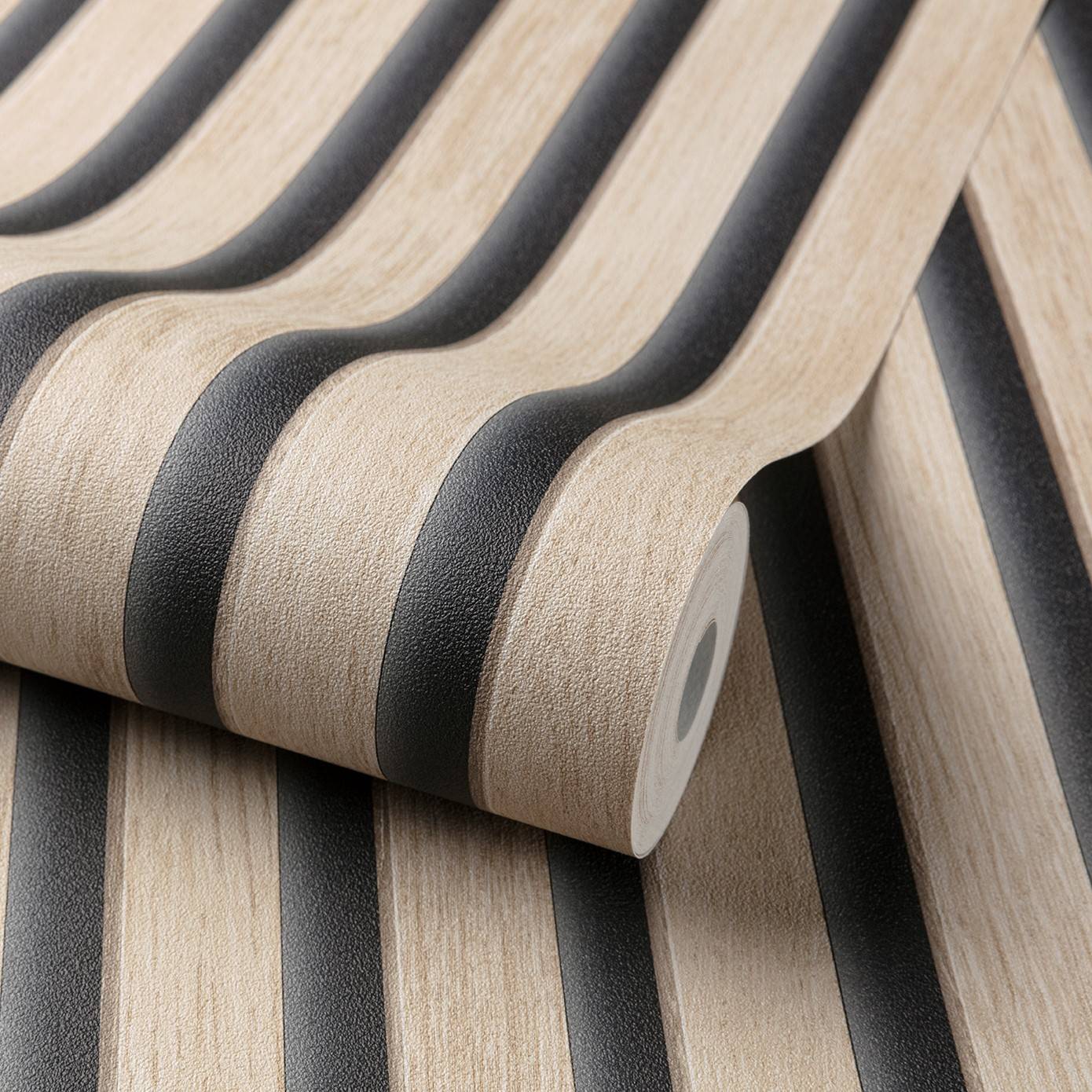 Grandeco Hermes Wood Slat Panel 3D Realistic Effect Textured Wallpaper - Beech - Image 1