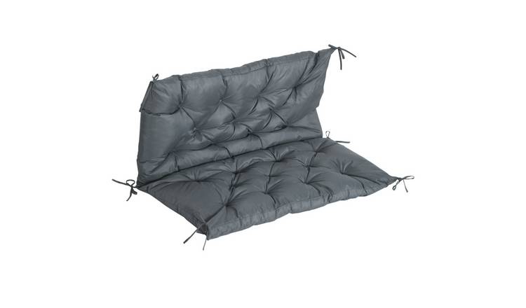 Outsunny Outdoor Chair Cushions with Ties Seater Pad - Dark Grey