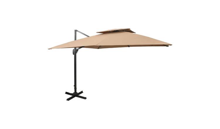 Walplus Double Top Cantilever Parasol - Taupe - 300 x 300 x 258 cm