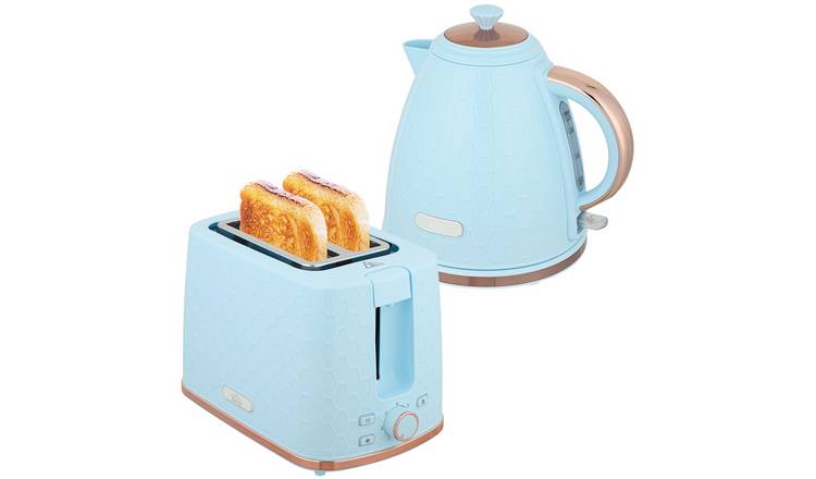 HOMCOM Kettle and 2 Slice Toaster Set with Auto Shut Off - Light Blue