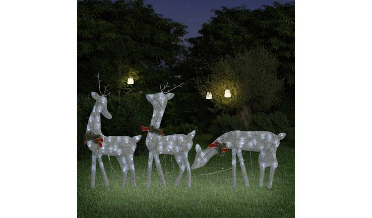 Walplus Steel Christmas Reindeer Family Cold Mesh - Silver - 270x7x90 cm