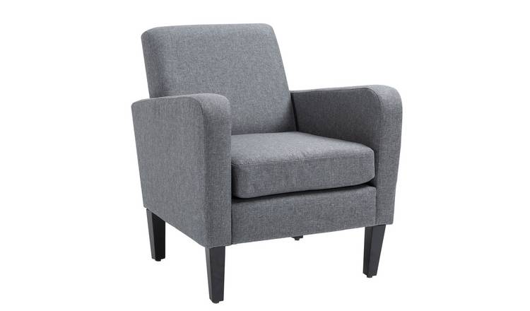 HOMCOM Wooden Modern Armchair with Spring Pack - Grey