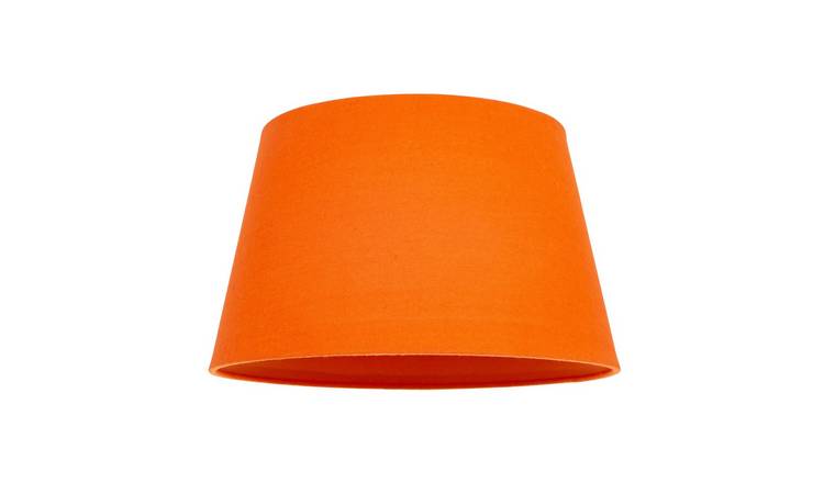 Happy Homewares Orange Linen Fabric Drum Lampshade - 30cm