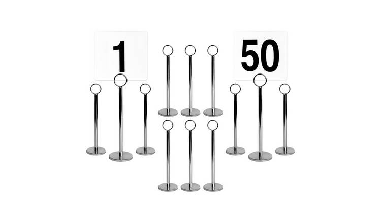 Argon Tableware Table Numbers with Holders - Silver - Pack of 50